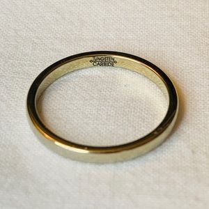 Yellow Gold colored Tungsten Carbide ring. 2mm